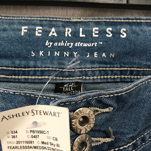 Ashley Stewart fearless tall skinny stretch jeans 22T NWT - Picture 5 of 12